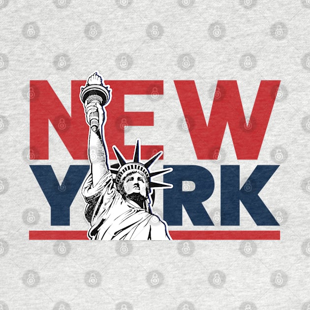 New York City Text with Liberty Statue by ActivLife